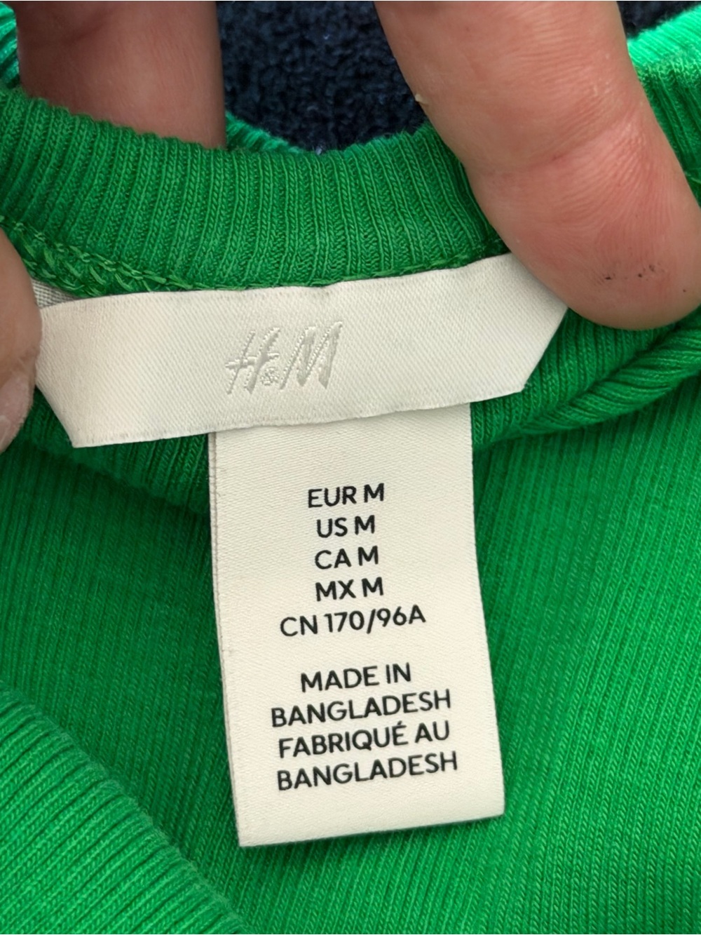 H&M Bright Green Ribbed Crop Top